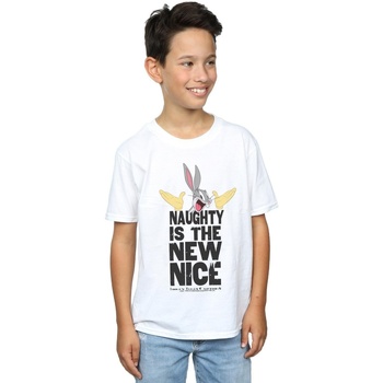 Vêtements Garçon T-shirts manches courtes Dessins Animés Naughty Is The New Nice Blanc