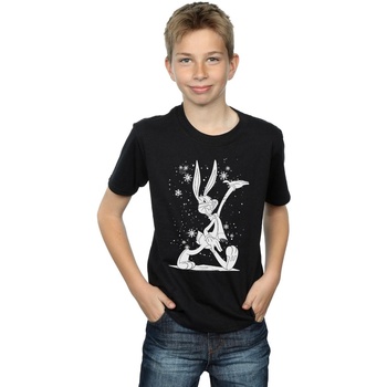 Vêtements Garçon T-shirts manches courtes Dessins Animés Bugs Bunny Let It Snow Noir