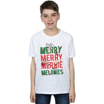 Vêtements Garçon T-shirts manches courtes Dessins Animés Merry Merrie Melodies Blanc