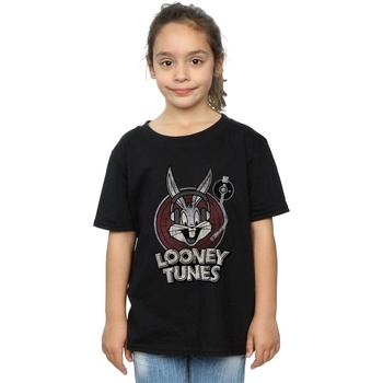 Vêtements Fille T-shirts manches longues Dessins Animés Bugs Bunny Circle Logo Noir