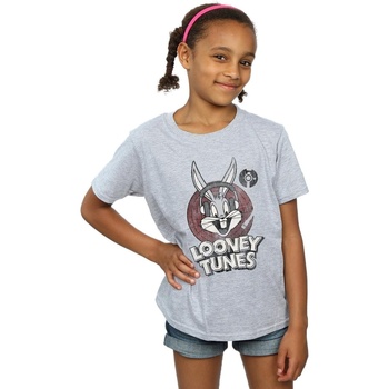 Vêtements Fille T-shirts manches longues Dessins Animés Bugs Bunny Circle Logo Gris