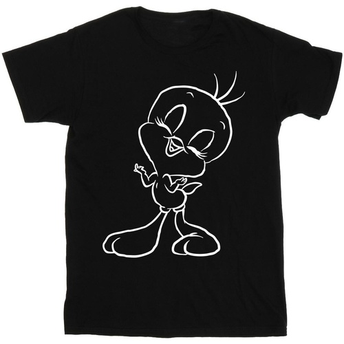 Vêtements Garçon T-shirts manches courtes Dessins Animés Tweety Pie Outline Noir