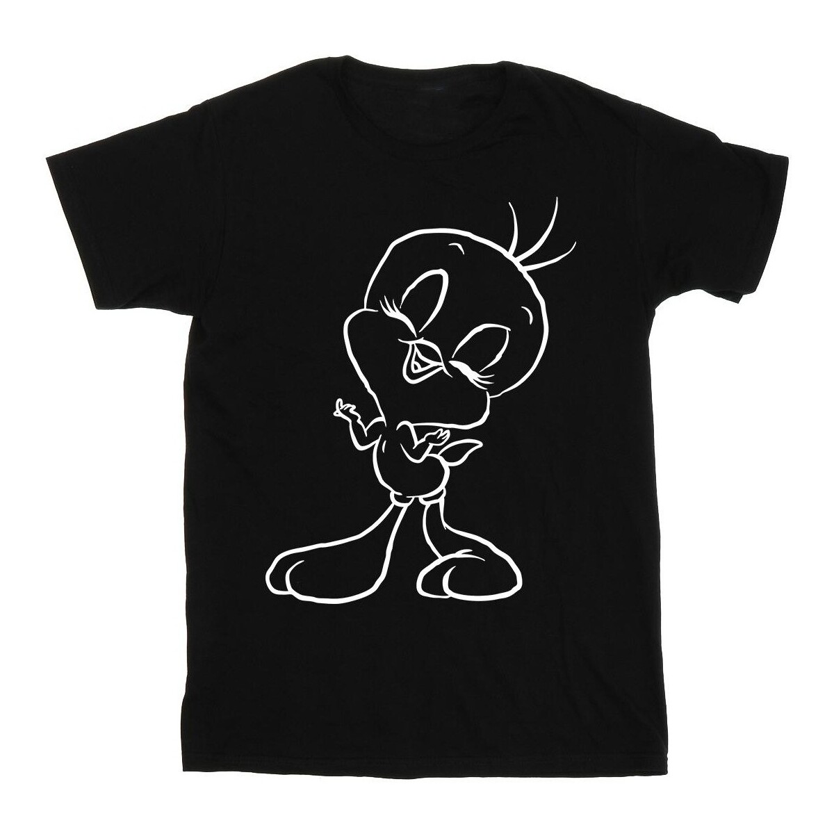 Vêtements Garçon T-shirts manches courtes Dessins Animés Tweety Pie Outline Noir