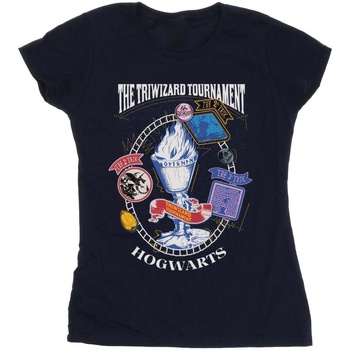 Vêtements Femme Weekend Offender iridium polo shirt with plaid shoulder in navy Harry Potter Triwizard Poster Bleu