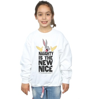 Vêtements Fille Sweats Dessins Animés Naughty Is The New Nice Blanc