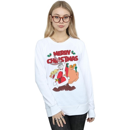 Vêtements Femme Sweats Dessins Animés Santa Bugs Bunny Blanc