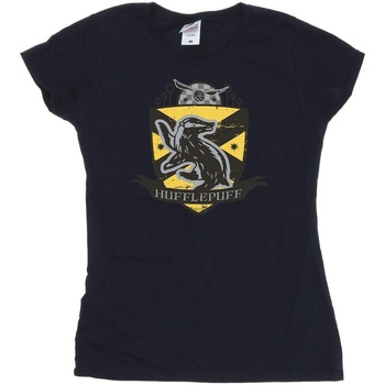 Vêtements Femme T-shirts manches longues Harry Potter Hufflepuff Chest Badge Bleu