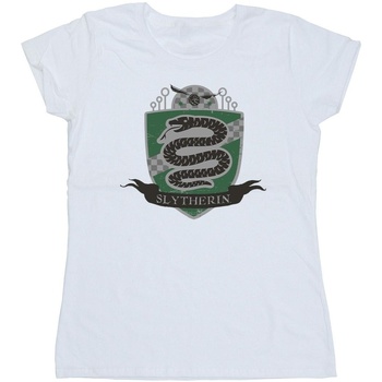 Vêtements Femme T-shirts manches longues Harry Potter Slytherin Chest Badge Blanc