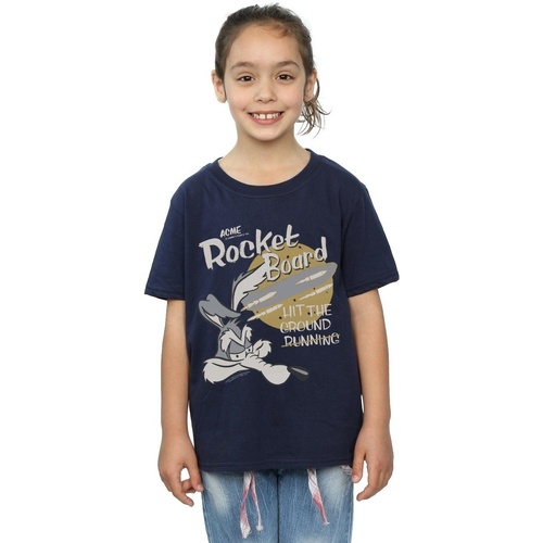Vêtements Fille T-shirts manches longues Dessins Animés Wile E Coyote Rocket Board Bleu