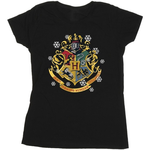 Vêtements Femme T-shirts manches longues Harry Potter Christmas Crest Noir