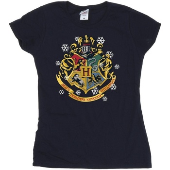 Vêtements Femme T-shirts manches longues Harry Potter Christmas Crest Bleu