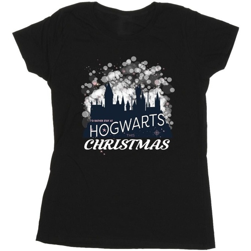 Vêtements Femme T-shirts manches longues Harry Potter Hogwarts Christmas Noir