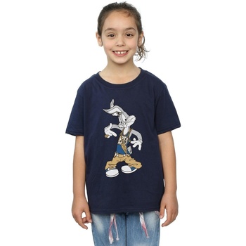 Vêtements Fille T-shirts manches longues Dessins Animés Bugs Bunny Rapper Bleu