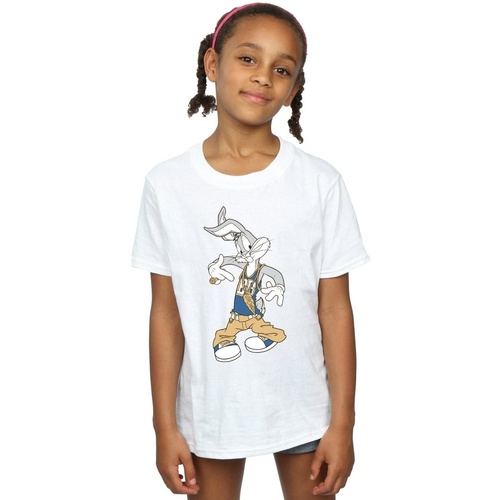 Vêtements Fille T-shirts manches longues Dessins Animés Bugs Bunny Rapper Blanc