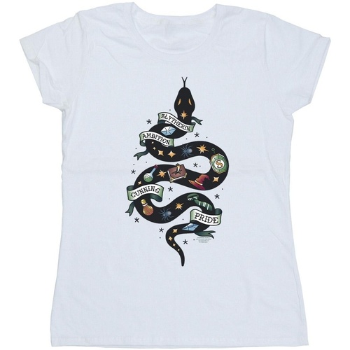 Vêtements Femme T-shirts manches longues Harry Potter Slytherin Sketch Blanc