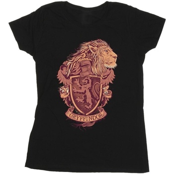 Vêtements Femme T-shirts manches longues Harry Potter Gryffindor Sketch Crest Noir