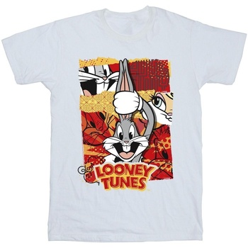 Vêtements Garçon T-shirts manches courtes Dessins Animés Bugs Rabbit Comic New Year Blanc