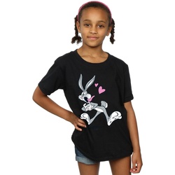 Vêtements Fille T-shirts manches longues Dessins Animés Bugs Bunny In Love Noir