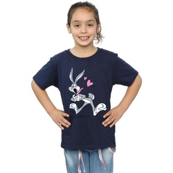 Vêtements Fille T-shirts manches longues Dessins Animés Bugs Bunny In Love Bleu