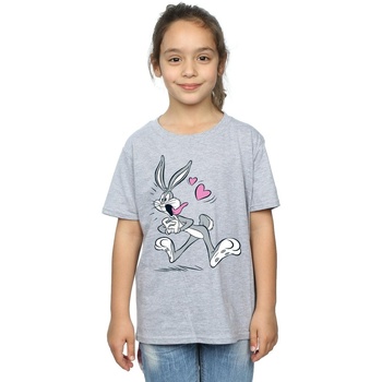 Vêtements Fille T-shirts manches longues Dessins Animés Bugs Bunny In Love Gris