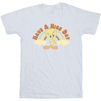 Vêtements Garçon T-shirts manches courtes Dessins Animés Tweeday Sunshine & Good Vibes Blanc