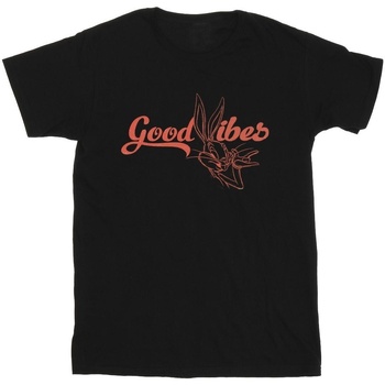 Vêtements Garçon T-shirts manches courtes Dessins Animés Bugs Bunny Good Vibes Noir