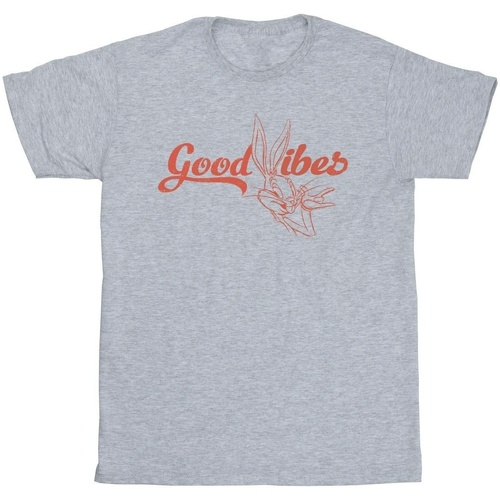 Vêtements Garçon T-shirts manches courtes Dessins Animés Bugs Bunny Good Vibes Gris