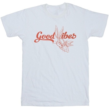 Vêtements Garçon T-shirts manches courtes Dessins Animés Bugs Bunny Good Vibes Blanc