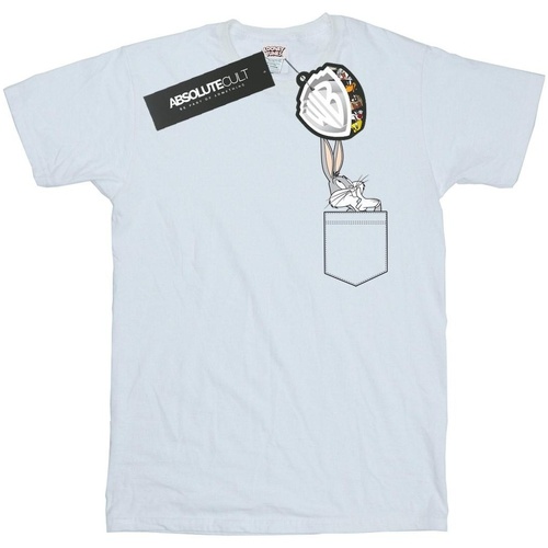 Vêtements Fille T-shirts manches longues Dessins Animés Bugs Bunny Faux Pocket Blanc