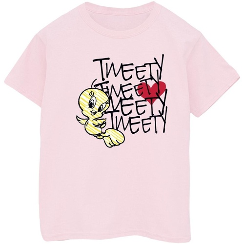 Vêtements Garçon T-shirts manches courtes Dessins Animés Tweety Love Heart Rouge
