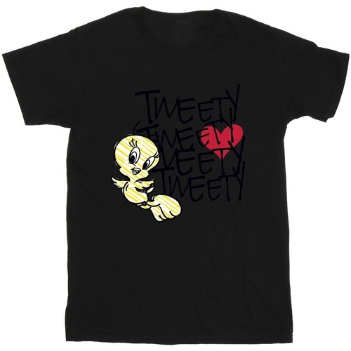 Vêtements Garçon T-shirts manches courtes Dessins Animés Tweety Love Heart Noir