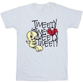 Vêtements Garçon T-shirts manches courtes Dessins Animés Tweety Love Heart Blanc