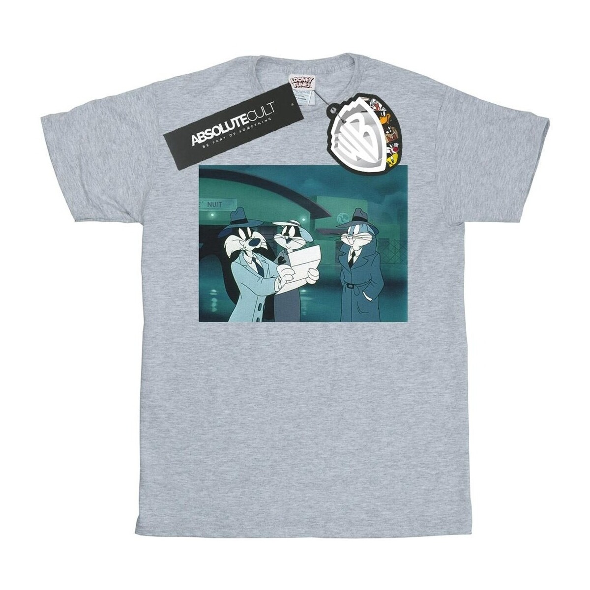 Vêtements Fille T-shirts manches longues Dessins Animés Bugs Bunny Sylvester Letter Gris