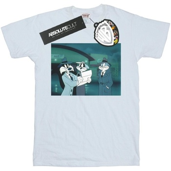 Vêtements Fille T-shirts manches longues Dessins Animés Bugs Bunny Sylvester Letter Blanc
