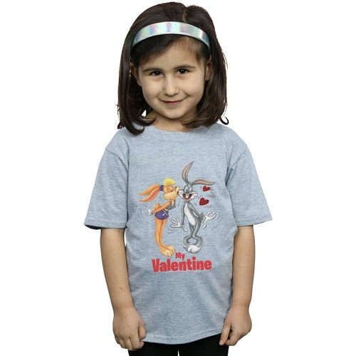 Vêtements Fille T-shirts manches longues Dessins Animés Bugs Bunny And Lola Valentine's Day Gris