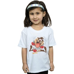 Vêtements Fille T-shirts manches longues Dessins Animés Taz Valentine's Day Madly In Love Blanc
