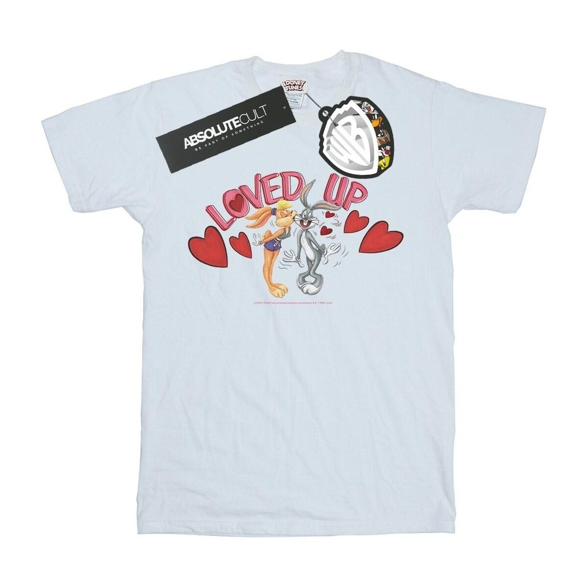 Vêtements Fille T-shirts manches longues Dessins Animés Bugs Bunny And Lola Valentine's Day Loved Up Blanc