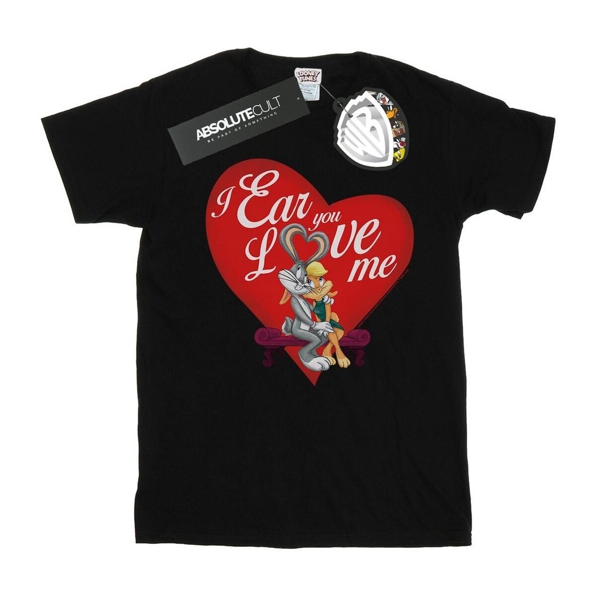 Vêtements Fille T-shirts manches longues Dessins Animés Bugs Bunny And Lola Valentine's Day Love Me Noir
