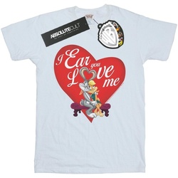 Vêtements Fille T-shirts manches longues Dessins Animés Bugs Bunny And Lola Valentine's Day Love Me Blanc