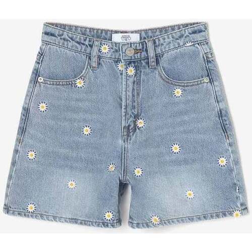 Vêtements Fille Shorts / Bermudas Joggings & Survêtementsises Short camgi taille haute en jeans bleu Bleu