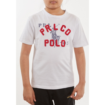 Vêtements Enfant T-shirts manches courtes Ralph Lauren T-shirt logo en jersey de coton Blanc