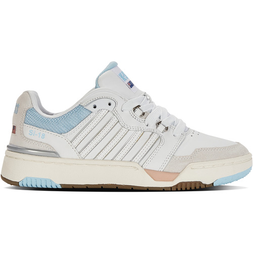 Chaussures Femme Baskets mode K-Swiss 98531-130-M | SI-18 RIVAL | WHITE/SKY BLUE/CANYON SUNSET Blanc