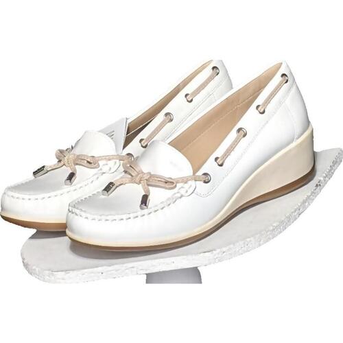 Chaussures Femme Baskets mode Geox paire de chaussures plates  38 Blanc Blanc