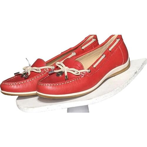 Chaussures Femme Baskets mode Geox paire de chaussures plates  38 Rouge Rouge