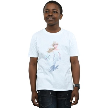 Vêtements Garçon T-shirts manches courtes Disney Frozen 2 Elsa Nokk Silhouette Blanc