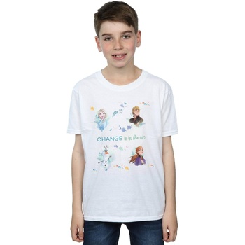 Vêtements Garçon T-shirts manches courtes Disney Frozen 2 Change Is In The Air Blanc