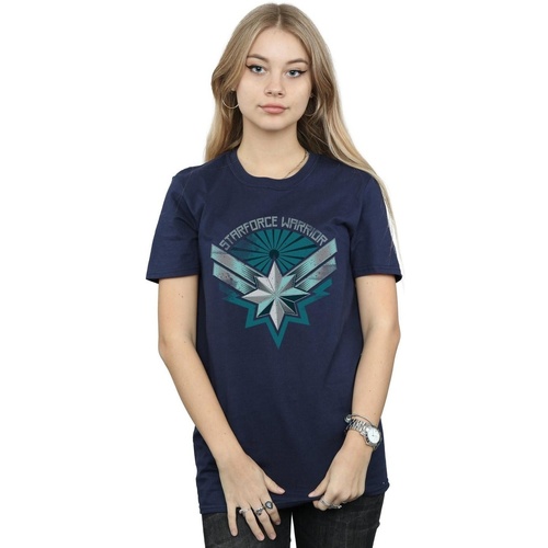 Vêtements Femme T-shirts manches longues Marvel Captain  Starforce Warrior Bleu
