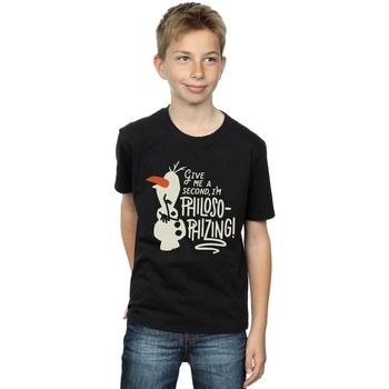 Vêtements Garçon T-shirts manches courtes Disney Frozen 2 Olaf Philosophizing Noir