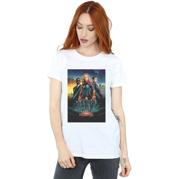 Vêtements Femme T-shirts manches longues Marvel Captain  Movie Starforce Poster Blanc