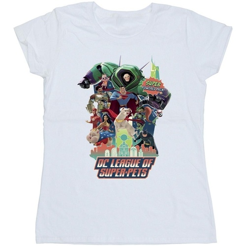 Vêtements Femme T-shirts manches longues Dc Comics DC League Of Super-Pets Super Powered Pack Blanc